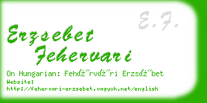 erzsebet fehervari business card